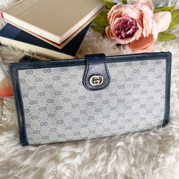 Vintage Gucci Vintage Monogram Navy Wallet - Picture 15 of 15
